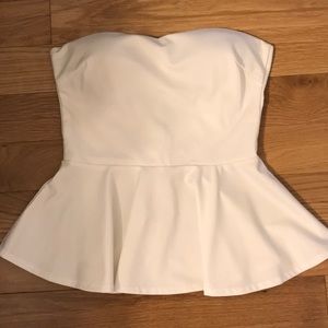 White peplum tube top